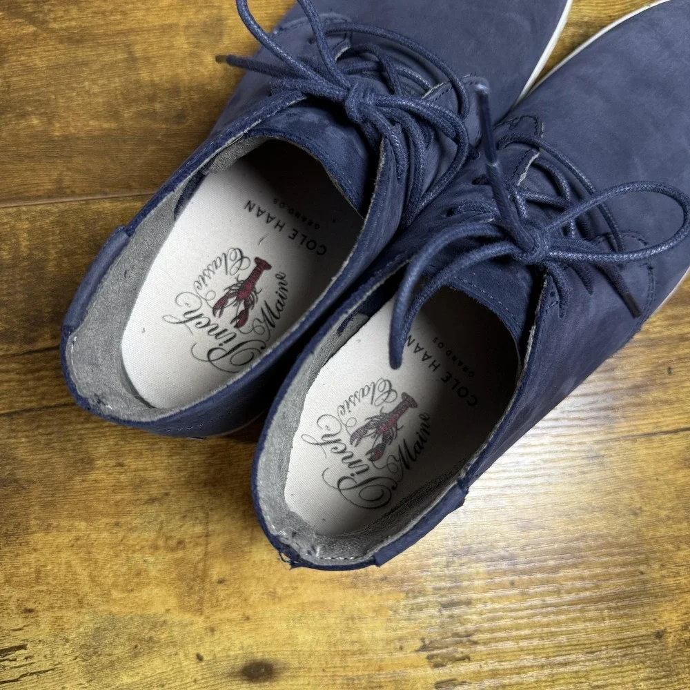 Cole‎ Haan Pinch Maine C21071 Blue Leather Chukka Boots Mens 8.5M